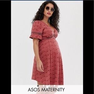 asos maternity embroidered dress Kate Sequin Embroidery Long Sleeved Short Suit Custom Maternity Photoshoot Gowns, L / 3#-Cream Yellow main image 1